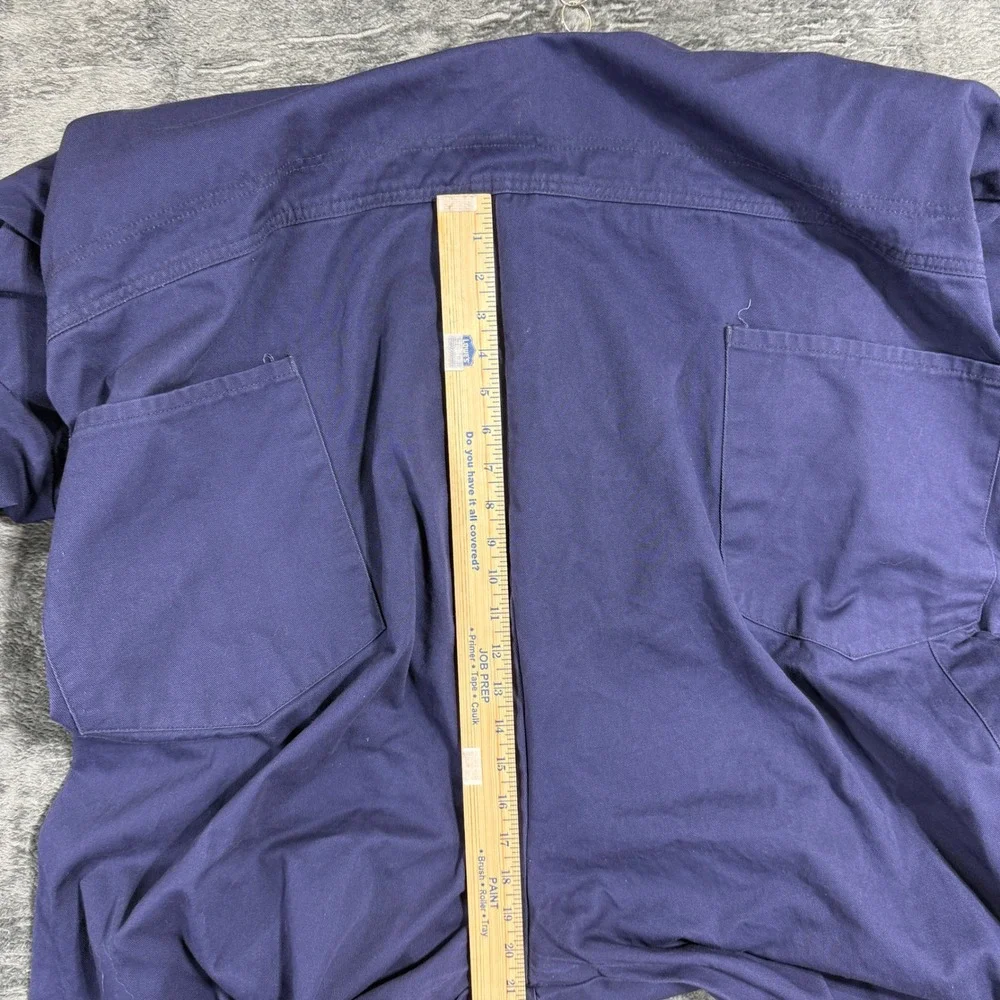 GCA Work Coveralls Mens 58-RG‎ Navy Blue Cotton Twill Industrial Utility Suit